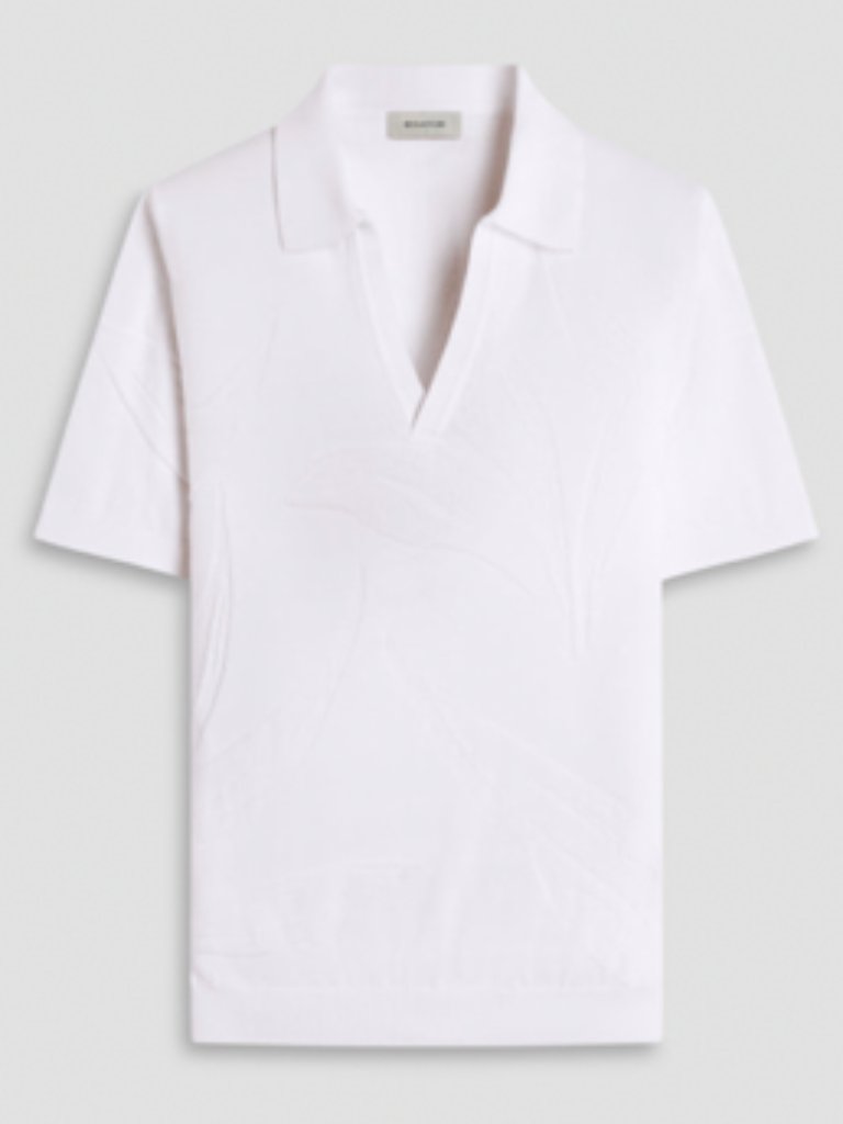 Bugatchi White Abstract Short Sleeve Sweater In Medium